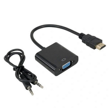 HDMI na VGA adapter kabel sa zvukom, 1080P, kompatibilan s Windows 7, duljina kabela 0.20 m, podržava daljinsko buđenje
