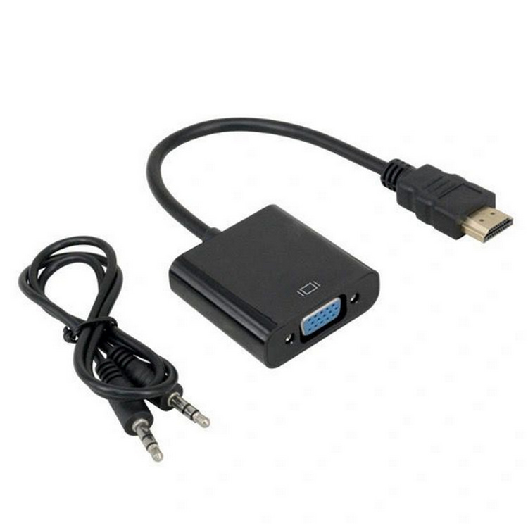 HDMI na VGA adapter kabel sa zvukom, 1080P, kompatibilan s Windows 7, duljina kabela 0.20 m, podržava daljinsko buđenje