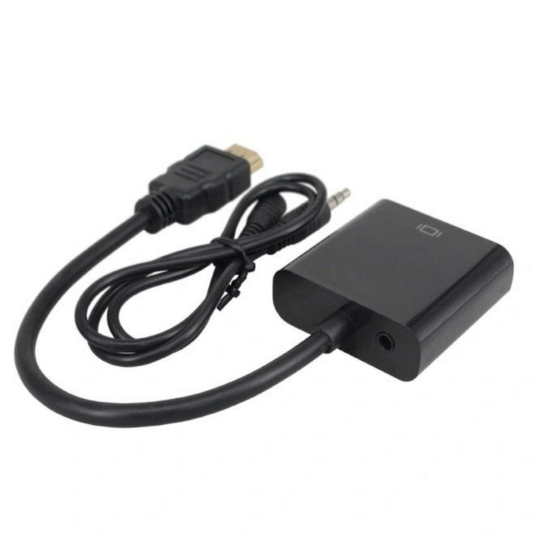 HDMI na VGA adapter kabel sa zvukom, 1080P, kompatibilan s Windows 7, duljina kabela 0.20 m, podržava daljinsko buđenje