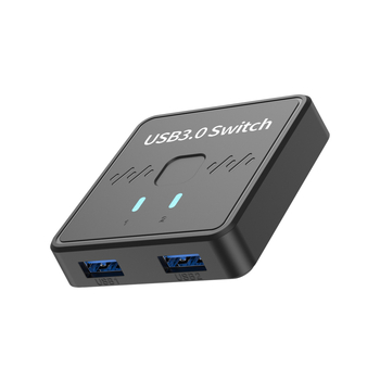 USB 3.0 двупосочен USB превключвател за споделяне на едно USB устройство между два компютъра, 2 входа/1 изход, кабел 1,2 м, модел LYL-SW301, съвместим с Windows 7–11