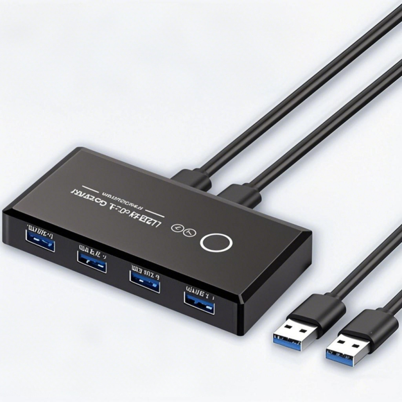 USB 3.0 споделен превключвател с 4 входа и 2 изхода, модел USB Switcher 2.0, съвместим с Windows 98, поддръжка на управление на захранването, резолюция 1080p