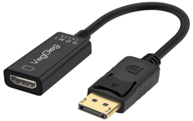 DP към HDMI адаптер DH, 4K резолюция, за телевизор/монитор