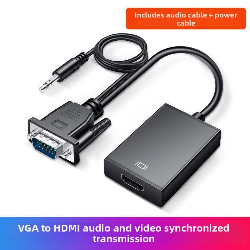 VGA na HDMI adapter s zvukom, VGA muški na HDMI ženski, 1080p