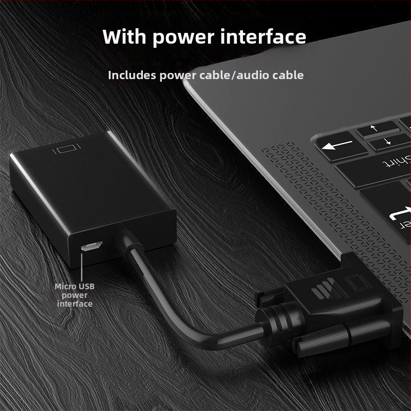 VGA na HDMI adapter s zvukom, VGA muški na HDMI ženski, 1080p