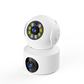 IP kamera s dvostrukim objektivima i rotacijom od 360°, 1080p rezolucija, 3,6 mm objektiv, unutarnje noćno snimanje (0.001 lux minimalno osvjetljenje)