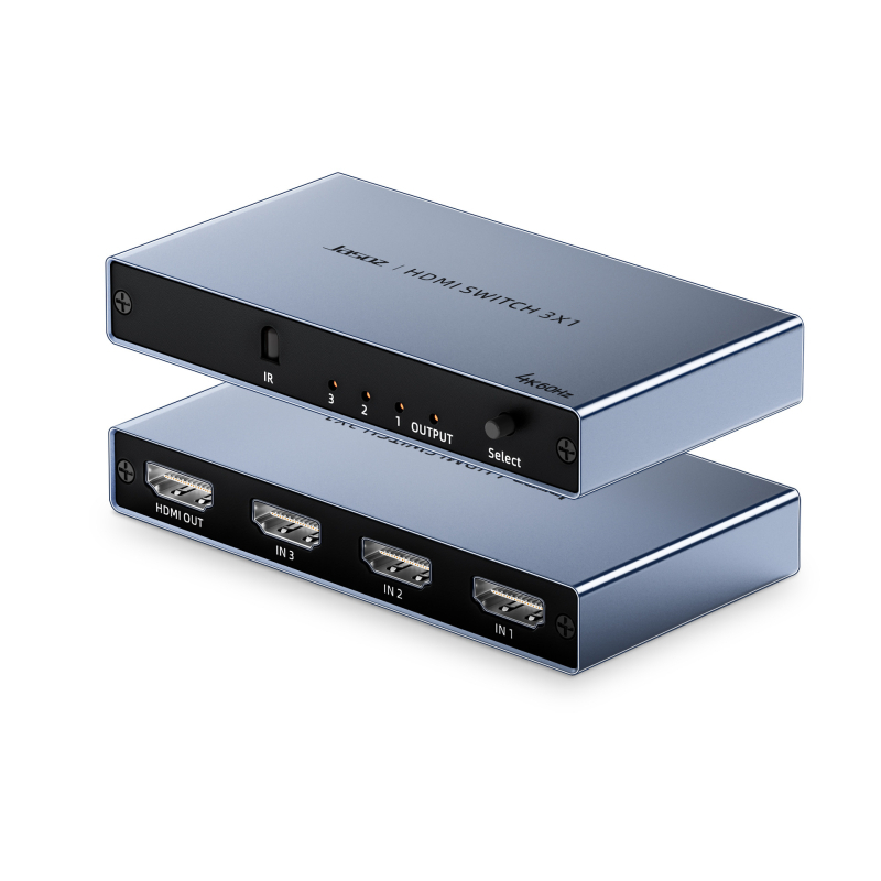 HDMI prekidač, 3 ulaza 1 izlaz, 4K60Hz, HDMI 2.0, daljinski upravljač