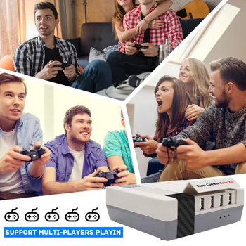 Konzola za videoigre s retro dizajnom, 64 GB memorije, Android TV + EmuELEC, HDMI/AV/USB 2.0, reprodukcija videa