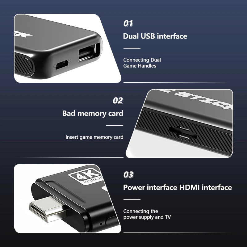 M8 PRO kućna TV konzola za igre s bežičnim dvostrukim kontrolerima 2.4G, 64GB memorije, 20000 ugrađenih igara, HDMI