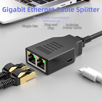 Dongji RJ45 Ethernet splitter 1:2 pre dva počítače, pripojenie na gigabitový switch