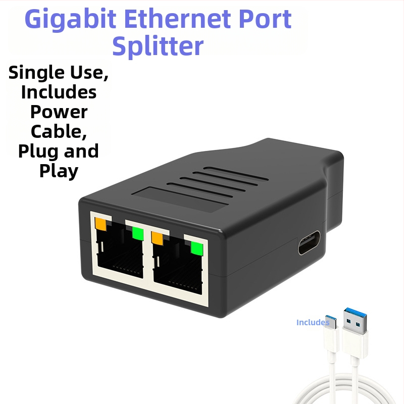 Dongji RJ45 Ethernet splitter 1:2 pre dva počítače, pripojenie na gigabitový switch