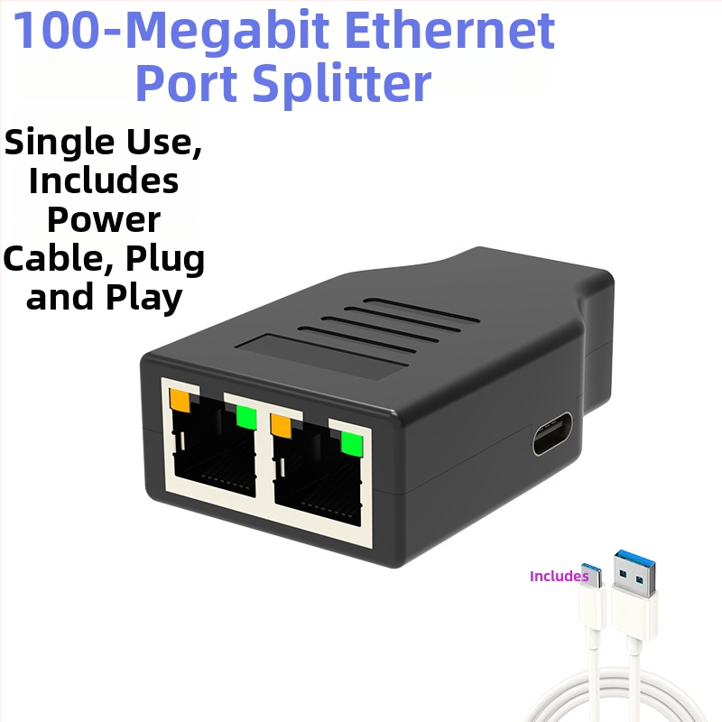 Dongji RJ45 Ethernet splitter 1:2 pre dva počítače, pripojenie na gigabitový switch