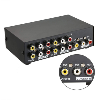 AV prekidač 4 u 1 za audio/video, 4 porta, upravljanje napajanjem, bez daljinskog buđenja