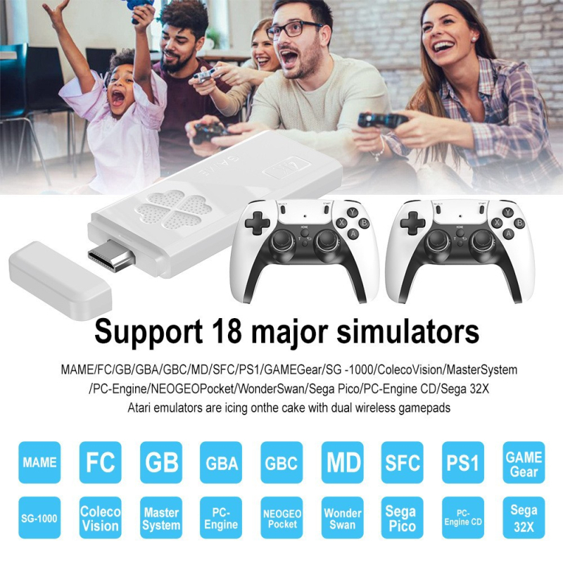 Nostalgijska igraća konzola s 64GB memorije, bežični kontroleri, podrška za dva igrača, kompatibilna s PS3
