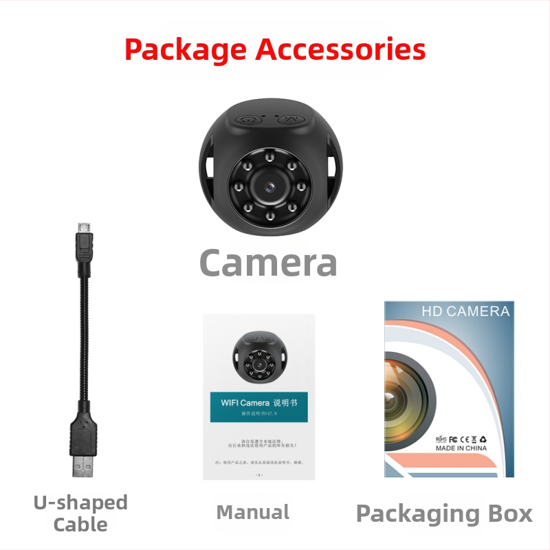 WK10 Cameră WiFi pentru interior și exterior, obiectiv 3.6 mm, rezoluție 480p, alimentare 5V, Carcasă ABS