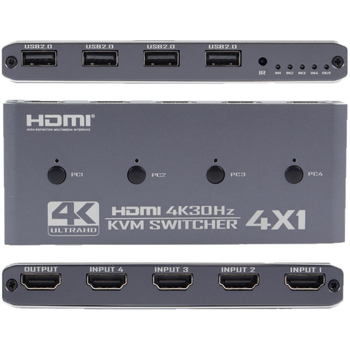 HDMI 2.0 KVM prekidač, 4K60, besprijekorno prebacivanje zvuka i videa sa sinkronizacijom, model OZK5, 1 godina jamstva