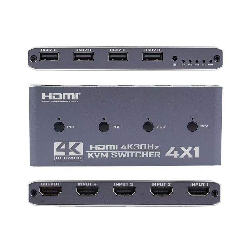 HDMI 2.0 KVM prekidač, 4K60, besprijekorno prebacivanje zvuka i videa sa sinkronizacijom, model OZK5, 1 godina jamstva