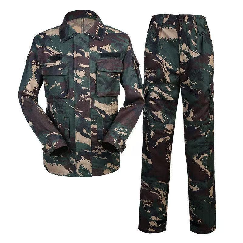 Vojno-trening kamuflažni komplet – Unisex, pamuk-mješavina tkanine, prozračan, otporan na habanje, kamuflažni uzorak, proljeće-ljeto-jesen