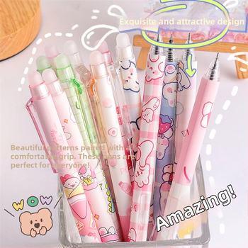 Cartoon erazovateľné pero s tlačným mechanizmom, plastové telo, ST špička, ST hlava, balené v krabičke