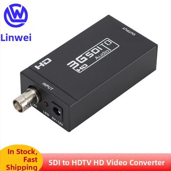 Video konvertor 3G-SDI na HDMI, 1080p, napájanie cez USB, kábel 0,12 m, hliníno-plastové puzdro