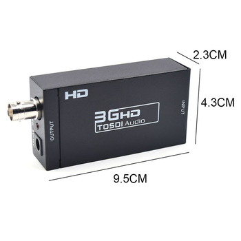 Video konvertor 3G-SDI na HDMI, 1080p, napájanie cez USB, kábel 0,12 m, hliníno-plastové puzdro