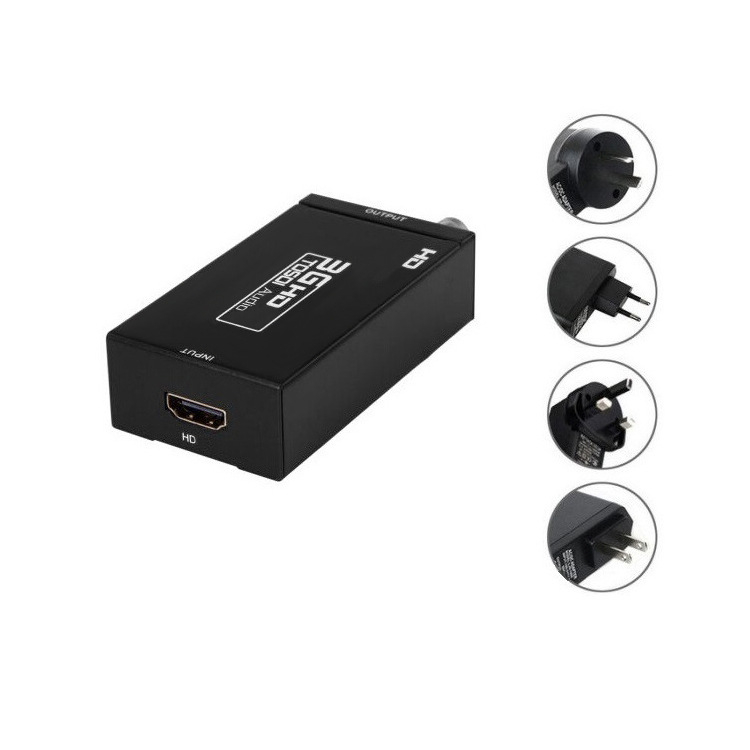 Video konvertor 3G-SDI na HDMI, 1080p, napájanie cez USB, kábel 0,12 m, hliníno-plastové puzdro