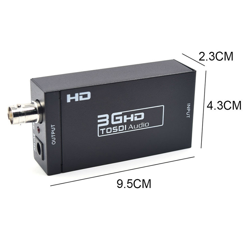 Video konvertor 3G-SDI na HDMI, 1080p, napájanie cez USB, kábel 0,12 m, hliníno-plastové puzdro