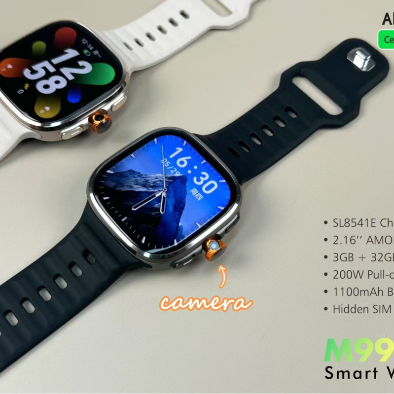 Ceas inteligent M99pro cu Android 5G, rețea completă și SIM insertabil (Versiune Europeană) – Carcasă din aliaj de titan, Ecran TFT, Încărcare magnetică, Rezistent la apă