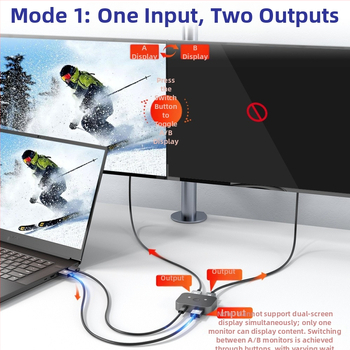 HDMI prekidač, 2 ulaza 1 izlaz, 4K60Hz, 18Gbps, PI12221 čip