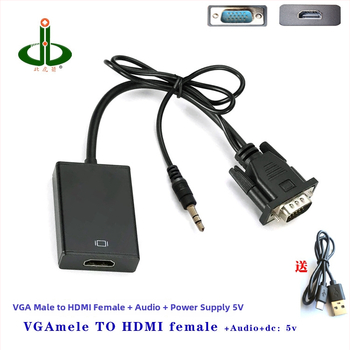 Konvertor VGA na HDMI pre PC/TV/monitor, 1080p, diaľkové prebudenie, správa napájania