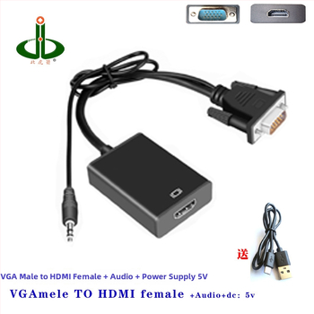 Konvertor VGA na HDMI pre PC/TV/monitor, 1080p, diaľkové prebudenie, správa napájania