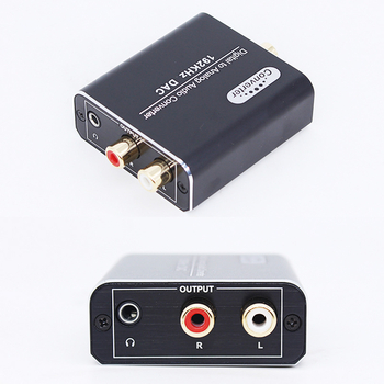 Convertor DAC audio și video cu intrări optice și coaxiale, ieșiri RCA stereo și jack de 3,5 mm, rezoluție 1920x1080, PCM/LPCM