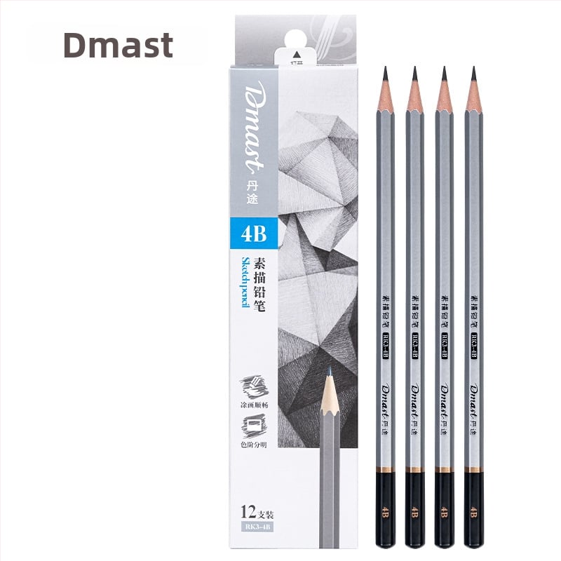 Deli RK3-2B Dantu молив за скици, шестограден дървен корпус, 2B графит, 12 бр./кутия