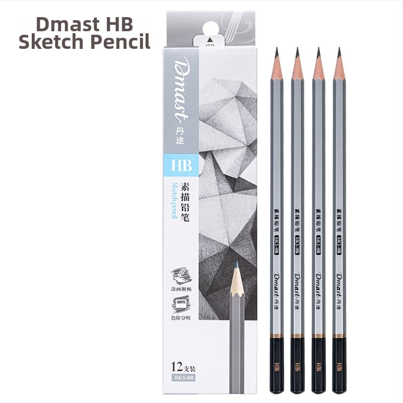 Deli RK3-2B Dantu молив за скици, шестограден дървен корпус, 2B графит, 12 бр./кутия