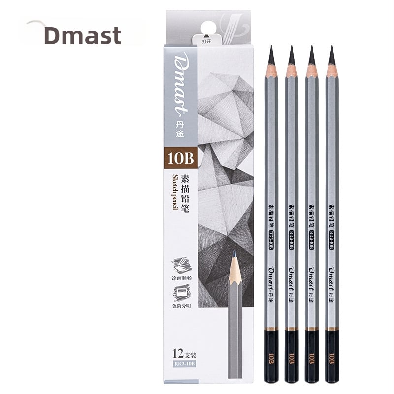 Deli RK3-2B Dantu молив за скици, шестограден дървен корпус, 2B графит, 12 бр./кутия