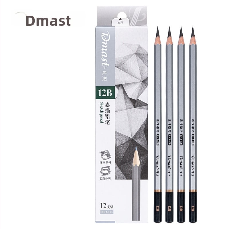 Deli RK3-2B Dantu молив за скици, шестограден дървен корпус, 2B графит, 12 бр./кутия