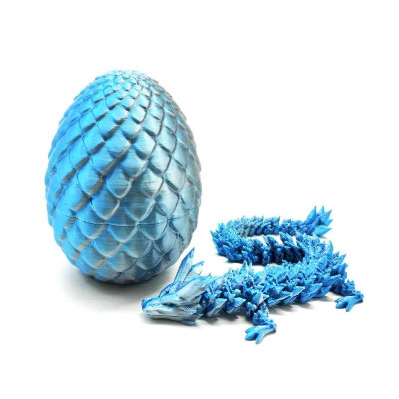 3D ispisano kristalno jaje zmaja s pokretnim zglobovima – ukrasna figura zmaja, PLA materijal
