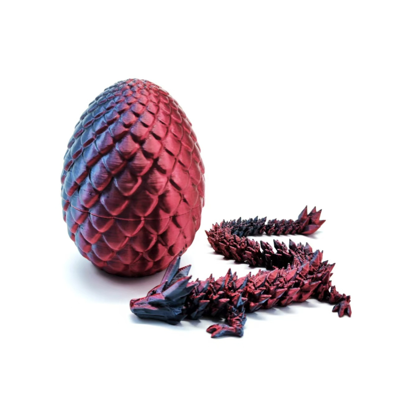 3D ispisano kristalno jaje zmaja s pokretnim zglobovima – ukrasna figura zmaja, PLA materijal