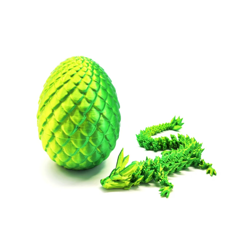 3D ispisano kristalno jaje zmaja s pokretnim zglobovima – ukrasna figura zmaja, PLA materijal