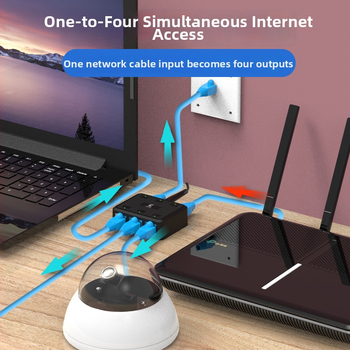Ethernet prekidač/razdjelnik 1x4, model CH511, marka Gool pin, RJ45, kabel 1 m, podržava udaljeno buđenje i upravljanje napajanjem, za TV kabel