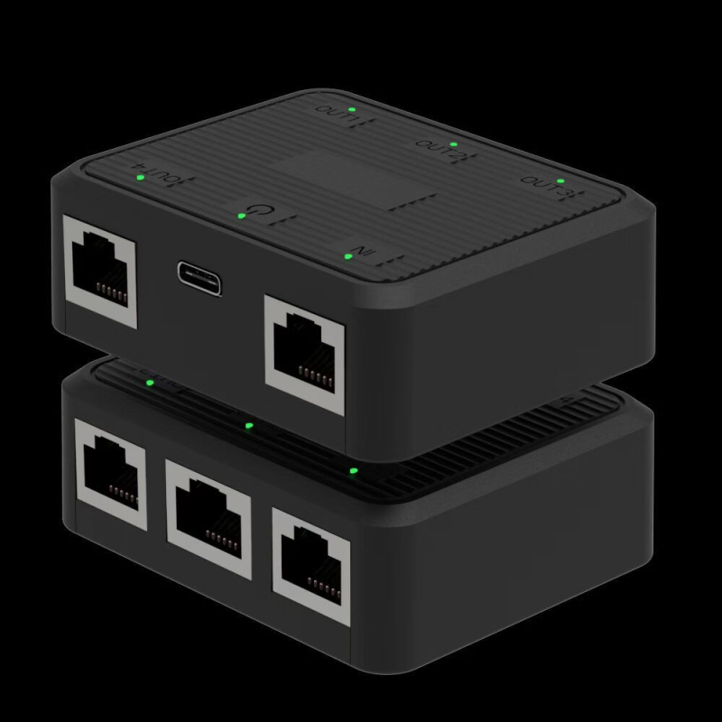 Ethernet prekidač/razdjelnik 1x4, model CH511, marka Gool pin, RJ45, kabel 1 m, podržava udaljeno buđenje i upravljanje napajanjem, za TV kabel
