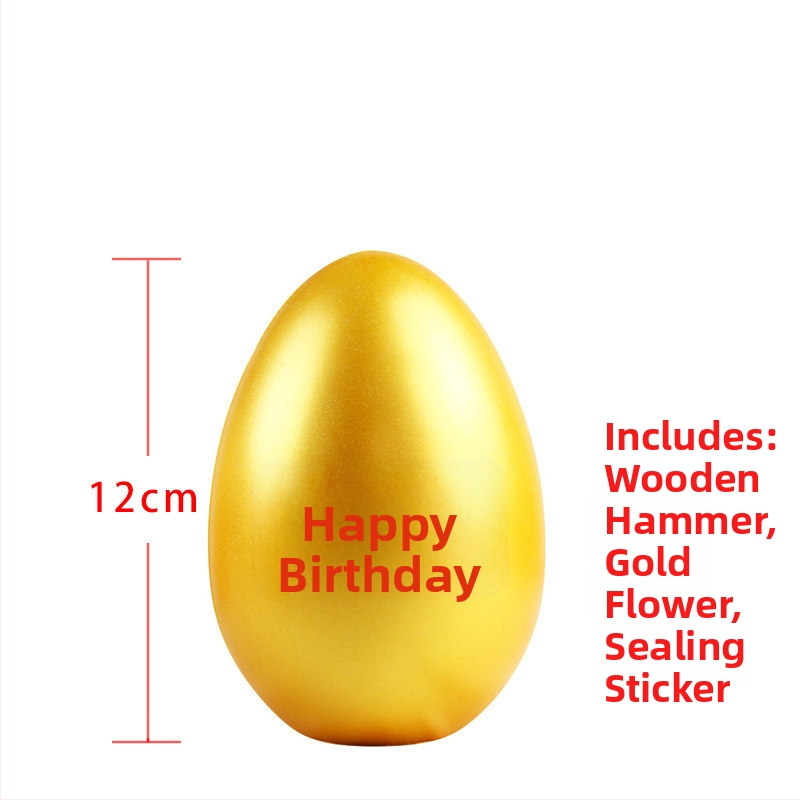 Zlatno rođendansko jaje od nehrđajućeg čelika – japansko-korejski stil, poklon kutija pakiranje, šifra proizvoda 1010816039