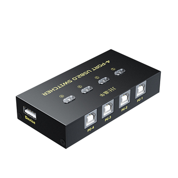 USB 2.0 prekidač za dijeljenje pisača, 4-portni, ručno upravljanje gumbima