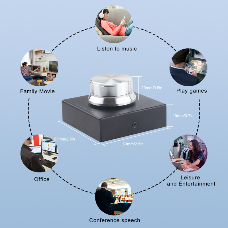 USB ovládač hlasitosti počítača Amex Vision U001CS pre PC reproduktory