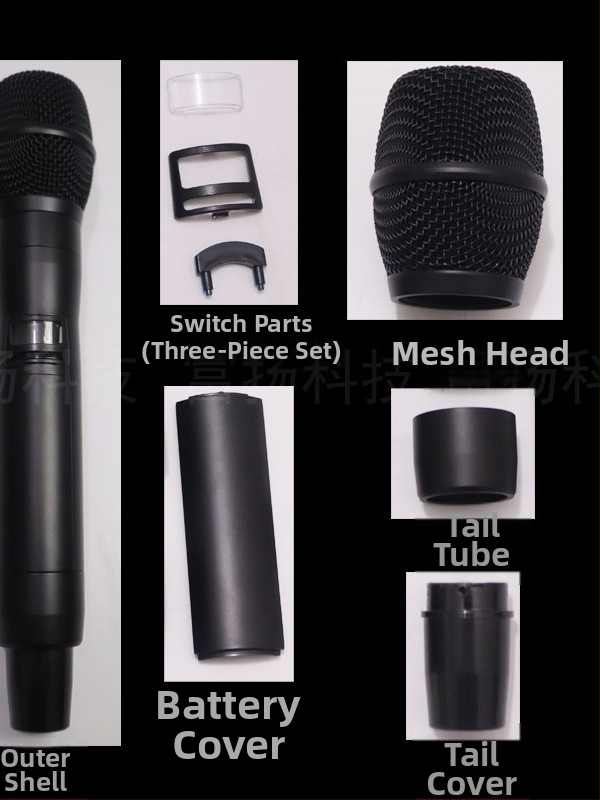 OK-88 Príslušenstvo pre mikrofón: Kovový plášť, Sieťový kryt, Kryt batérie, Prepínač mikrofónu a Zrkadlo