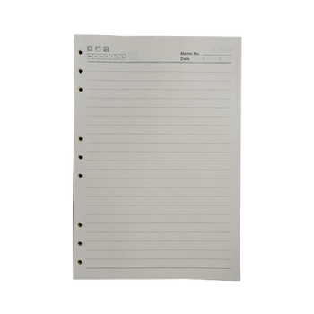 Nucleu interior loose-leaf pentru caiet: pagini cu grilă și linii Cornell, 6 sau 9 găuri, 100/96 foi, logo tipărit, personalizare disponibilă