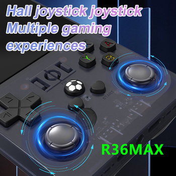 Consolă portabilă de jocuri Open-Source R36MAX, compatibil GBA/PSP, joystick dublu, Android OS, 64–128GB stocare