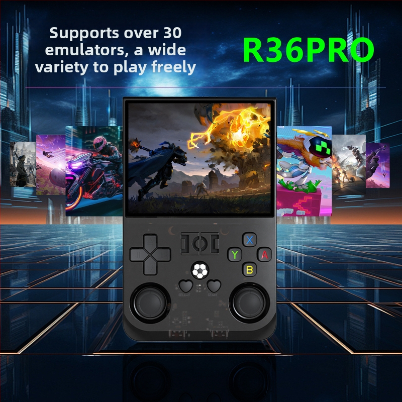 Open-Source prenosná herná konzola R36MAX, podpora GBA/PSP, dvojitý joystick, Android OS, 64–128GB úložisko