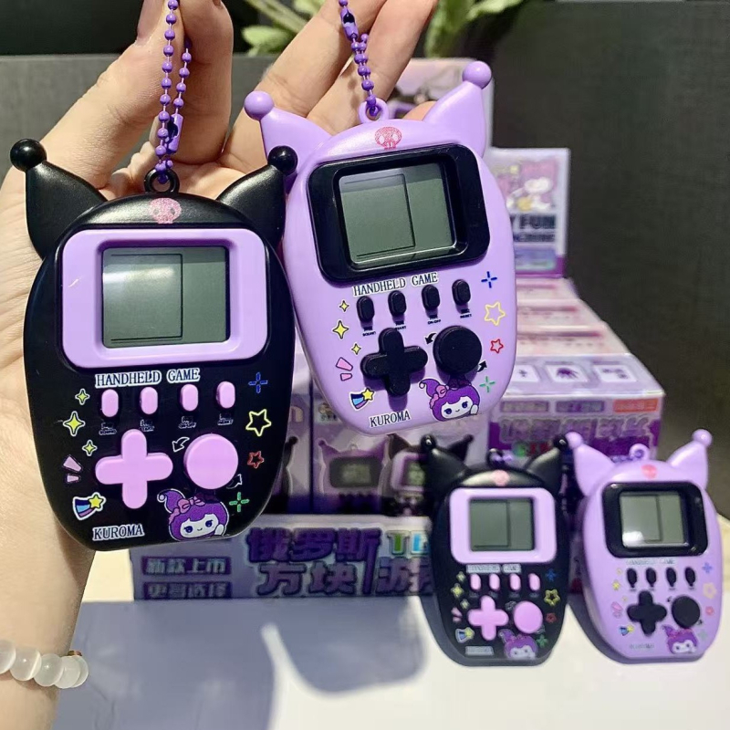 Consolă portabilă de jocuri cu Tetris - stil nostalgic retro, breloc pentru chei, alimentare cu baterii, pentru un singur jucător