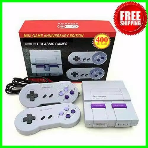 Mini consolă de jocuri pentru TV, cu 400 de jocuri SFC încorporate, stil 8-bit SNES, ieșire HDMI, 256MB memorie, 2 jucători