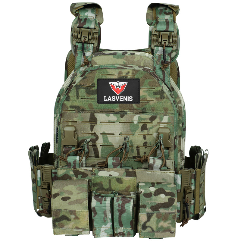 8008 Vestă Tactică Multifuncțională cu Eliberare Rapidă din Un Singur Click, Sistem MOLLE, Impermeabilă și Rezistentă la Uzură, Model Camuflaj pentru Antrenamente în Aer Liber